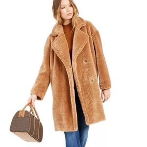 Michael Kors Teddy Faux Fur Camel Coat